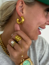 Load image into Gallery viewer, Chunky Gold Smooth Hoops