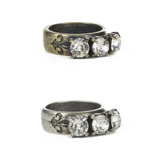 Load image into Gallery viewer, French Kande Triple Swarvoski Ring