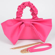 Load image into Gallery viewer, Nylon Top Handle Bag with Bow Front Clutch