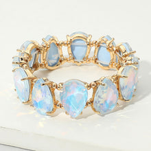 Load image into Gallery viewer, Teardrop Glass Stone Cluster Stretch Bracelet