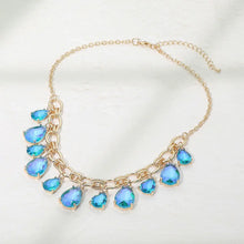 Load image into Gallery viewer, Cushion Teardrop Cluster Drop Station Necklace
