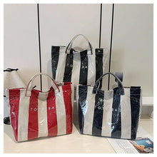 Load image into Gallery viewer, Striped Large Tote Bag