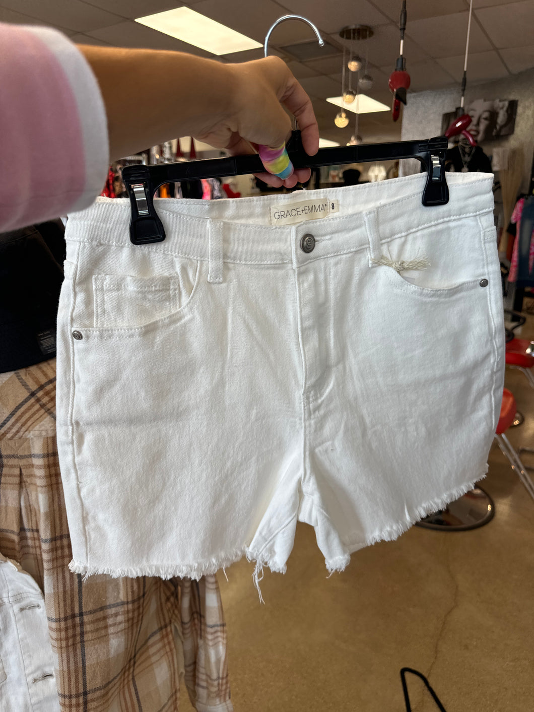 Grace & Emma  White Jean Short