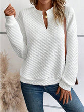 Load image into Gallery viewer, Notched Long Sleeve Sweatshirt