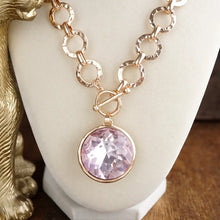 Load image into Gallery viewer, Chunky Ring Necklace With Sparkly Crystal