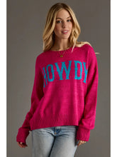 Load image into Gallery viewer, Howdy Lightweight Sweater-Pink/Blue