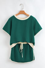 Load image into Gallery viewer, Colorblock Edge Drop Shoulder T Shirt and Skort Set
