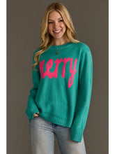 Load image into Gallery viewer, Merry Sweater-Lt. Blue &amp; Bright Pink