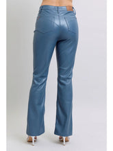 Load image into Gallery viewer, Judy Blue Faux Leather High Waisted Tummy Control Pant Bootcut-Blue