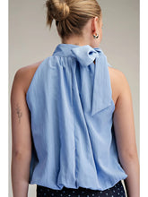 Load image into Gallery viewer, High Neck Tie Wrap Balloon Sleeveless Top