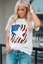 Load image into Gallery viewer, US Flag Graphic Round Neck Tee