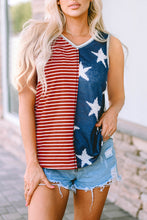 Load image into Gallery viewer, Star and Stripe V-Neck Tank