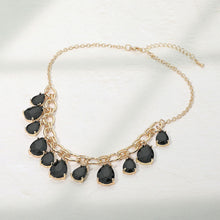 Load image into Gallery viewer, Cushion Teardrop Cluster Drop Station Necklace