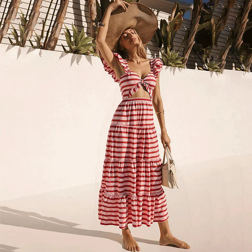 French Riviera Resort Swimsuit and Skirt Set
