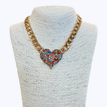 Load image into Gallery viewer, Crystal Heart Statement Necklace