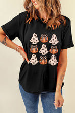 Load image into Gallery viewer, Halloween Graphic Round Neck Short Sleeve T-Shirt