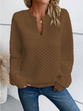 Load image into Gallery viewer, Notched Long Sleeve Sweatshirt