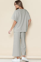Load image into Gallery viewer, Textured Loose Fit T Shirt and Drawstring Pants Set