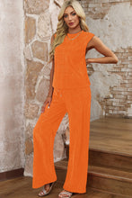 Load image into Gallery viewer, Round Neck Sleeveless Top and Pants Set