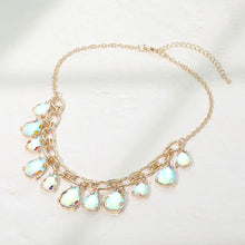 Load image into Gallery viewer, Cushion Teardrop Cluster Drop Station Necklace