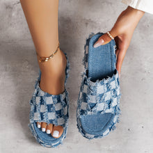 Load image into Gallery viewer, Plaid PU Leather Platform Sandals