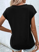 Load image into Gallery viewer, Contrast V-Neck Short Sleeve T-Shirt