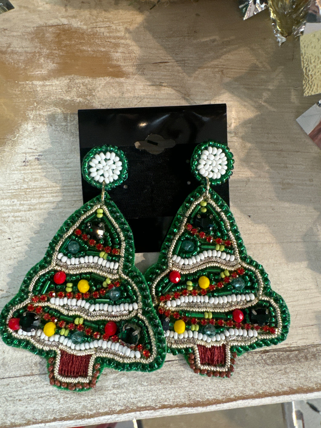 Beaded Christmas tree Earrings