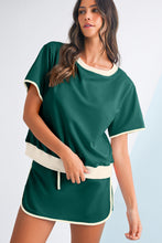 Load image into Gallery viewer, Colorblock Edge Drop Shoulder T Shirt and Skort Set