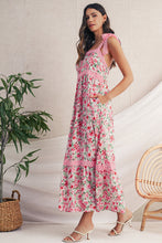 Load image into Gallery viewer, Green Floral Lace Tied Strap Empire Waist Maxi Dress