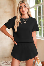 Load image into Gallery viewer, Cropped Tee and Ruffle High Waist Skort Set