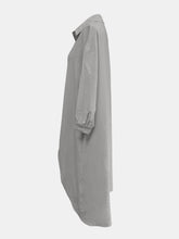 Load image into Gallery viewer, Full Size High-Low Collared Neck Long Sleeve Shirt