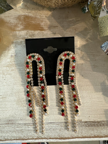 Arched Rhinestone Earring Gold