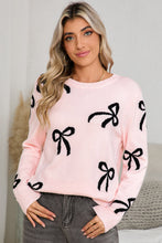 Load image into Gallery viewer, Light Pink Bow Sweater