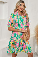 Load image into Gallery viewer, Floral Puff Sleeve Buttoned Babydoll Dress