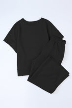 Load image into Gallery viewer, Textured Loose Fit T Shirt and Drawstring Pants Set