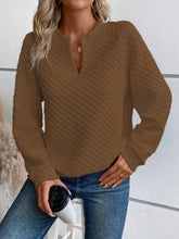 Load image into Gallery viewer, Notched Long Sleeve Sweatshirt