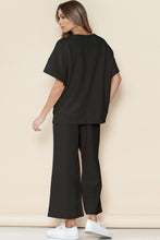 Load image into Gallery viewer, Textured Loose Fit T Shirt and Drawstring Pants Set