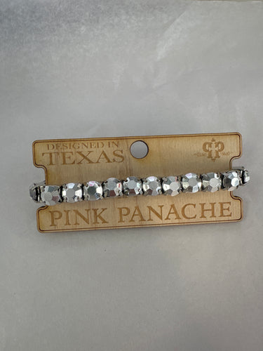 Pink Panache Rhinestone Stretch Bracelet Silver