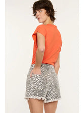 Load image into Gallery viewer, KanCan High Rise Fray Hem Shorts-Leopard