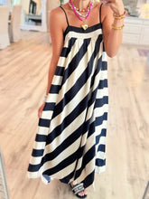 Load image into Gallery viewer, Maxi Dress-Black and White Striped