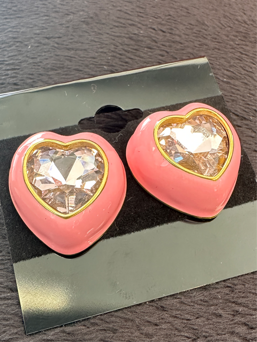Enamel Heart Earrings