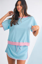 Load image into Gallery viewer, Colorblock Edge Drop Shoulder T Shirt and Skort Set