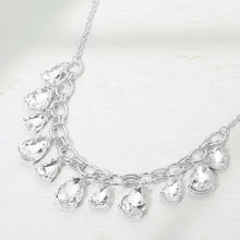 Load image into Gallery viewer, Cushion Teardrop Cluster Drop Station Necklace