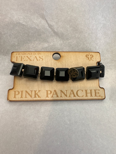 Pink panache, black bracelet