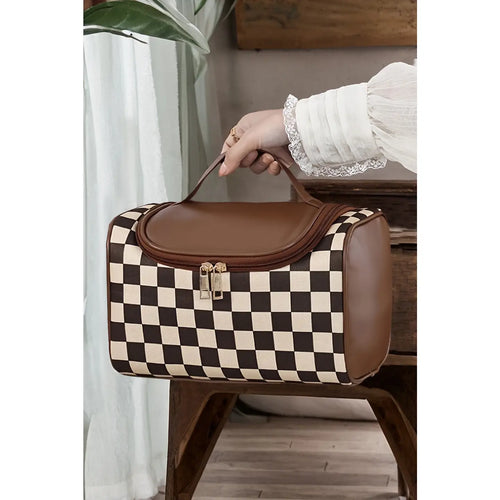 Checkered Makeup Bag