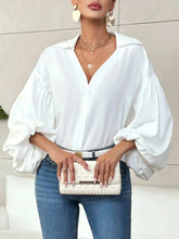 Load image into Gallery viewer, Lantern Sleeve V Neck Blouse