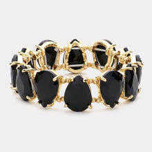 Load image into Gallery viewer, Teardrop Glass Stone Cluster Stretch Bracelet