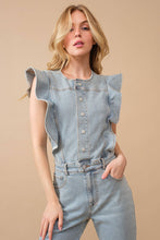 Load image into Gallery viewer, Ruffle Bell Bottom Jumpsuit