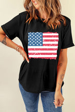 Load image into Gallery viewer, US Flag Round Neck Short Sleeve T-Shirt