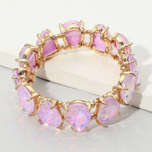Load image into Gallery viewer, Teardrop Glass Stone Cluster Stretch Bracelet